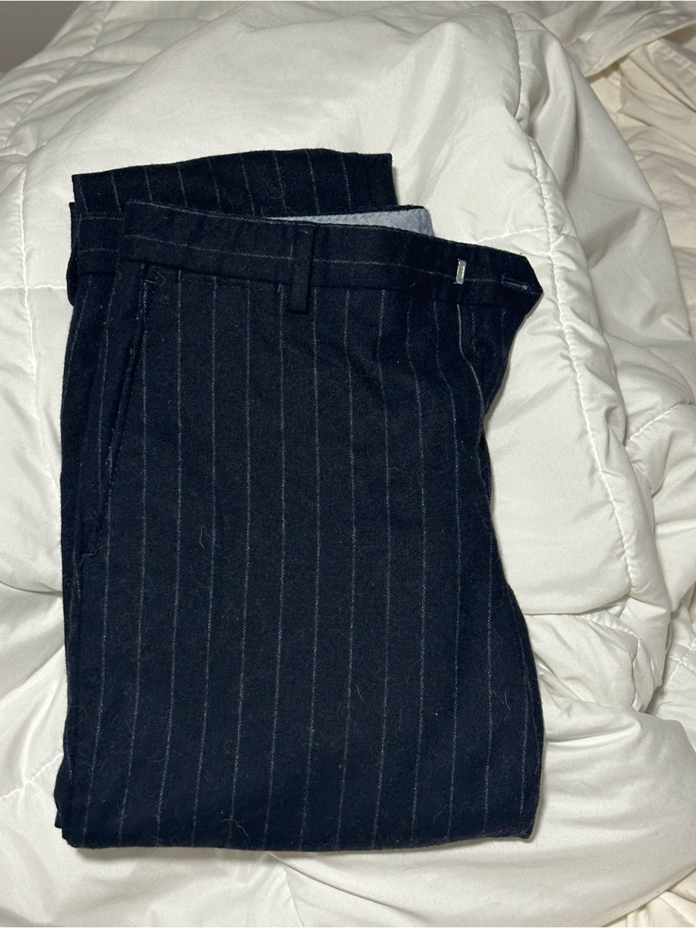Tommy Hilfiger Dark Blue Pinstripe Dress Pants